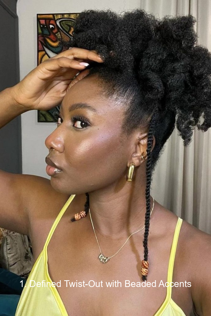 1. Defined Twist-Out with Beaded Accents