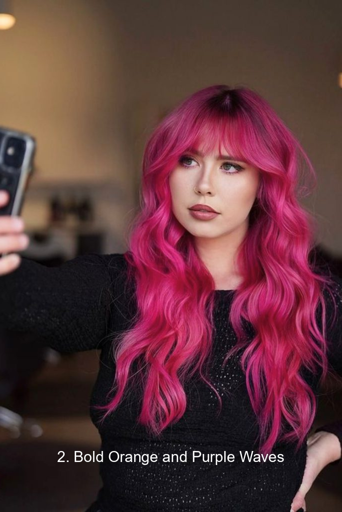 2. Bold Orange and Purple Waves
