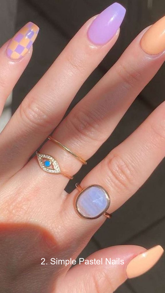 2. Simple Pastel Nails