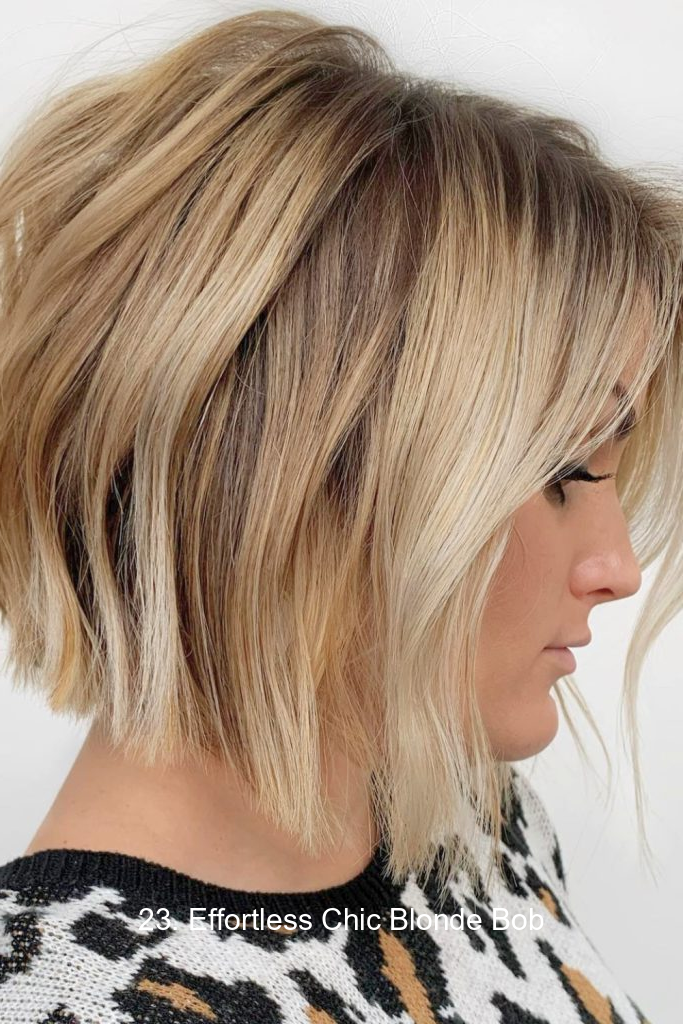 23. Effortless Chic Blonde Bob