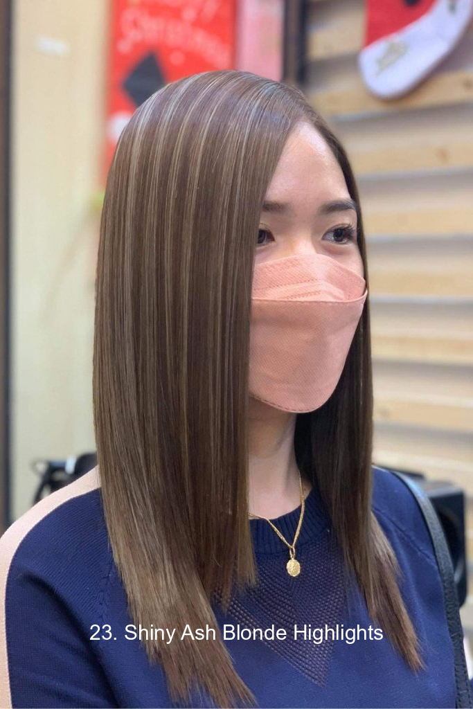 23. Shiny Ash Blonde Highlights