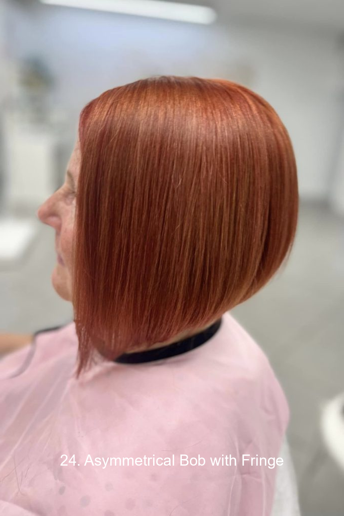 24. Asymmetrical Bob with Fringe