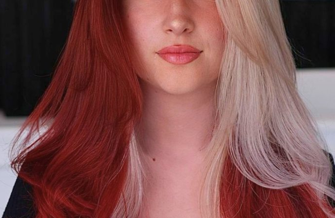 25. Bold Cherry & Platinum Contrast