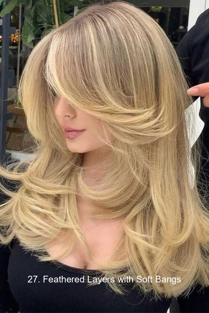 27. Feathered Layers with Soft Bangs