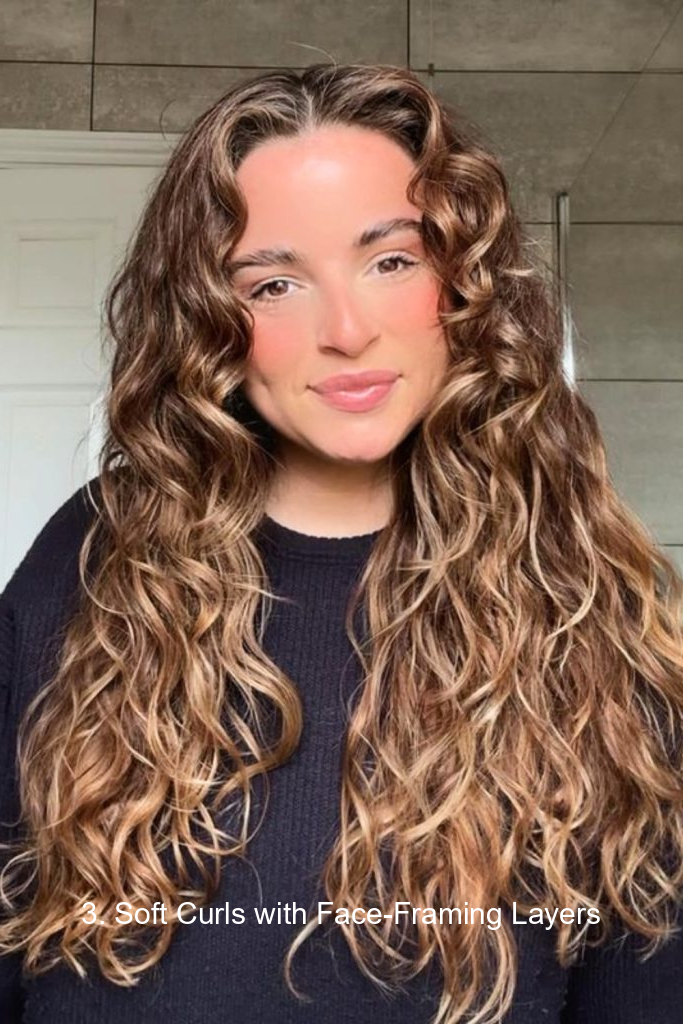 3. Soft Curls with Face-Framing Layers