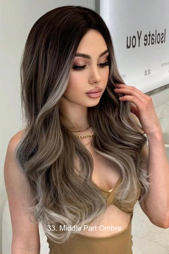 33. Middle Part Ombre