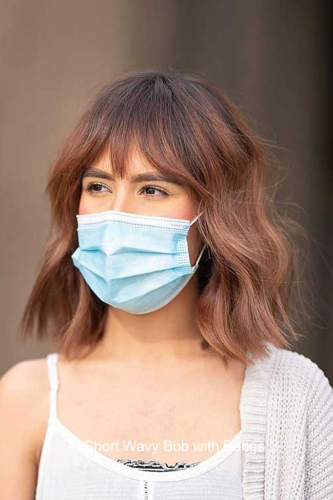 4. Short Wavy Bob with Bangs