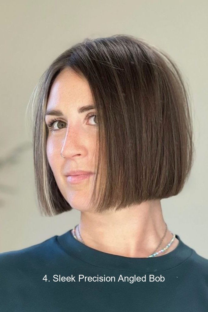 4. Sleek Precision Angled Bob