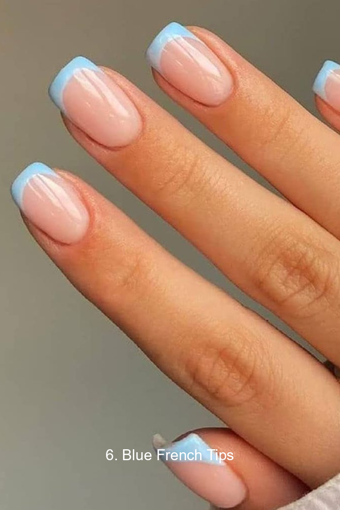 6. Blue French Tips