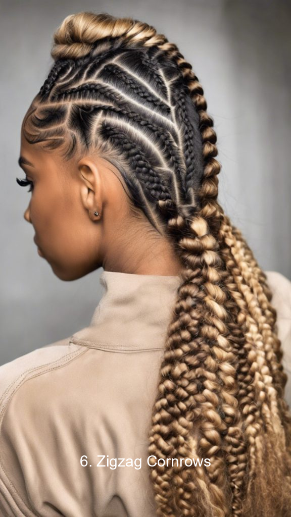 6. Zigzag Cornrows