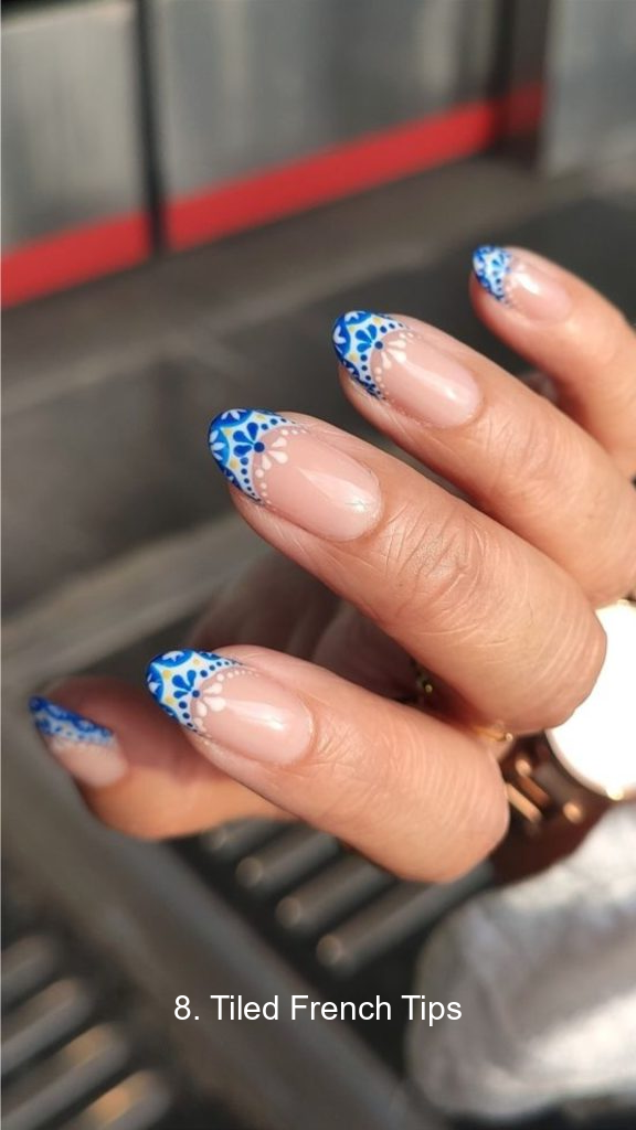 8. Tiled French Tips