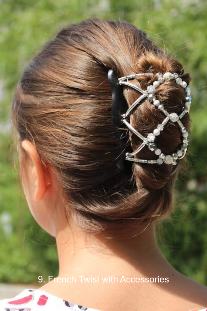 9. French Twist with Accessories